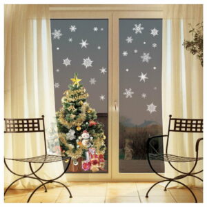 Sada 30 vianočných samolepiek Ambiance Christmas White Flakes Ambiance