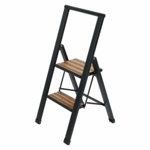 Čierny hliníkový protišmykový skladací rebrík Wenko Stepladder II. Wenko