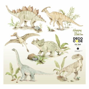Sada nástenných detských samolepiek s motívmi dinosaura Dekornik Happy Dino
