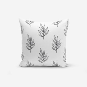 Obliečka na vankúš s prímesou bavlny Minimalist Cushion Covers White Leaf