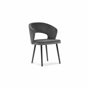 Tmavosivá jedálenská stolička so zamatovým poťahom Windsor & Co Sofas Elpis Windsor & Co Sofas