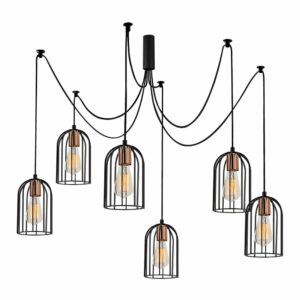 Čierne závesné svietidlo pre 6 žiaroviek Opviq lights Pamukkale Opviq lights