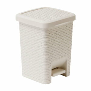 Krémovobiely kúpeľňový pedálový kôš Addis Rattan Pedal Bin Calico