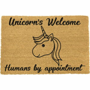 Rohožka z prírodného kokosového vlákna Artsy Doormats Unicorns Welcome