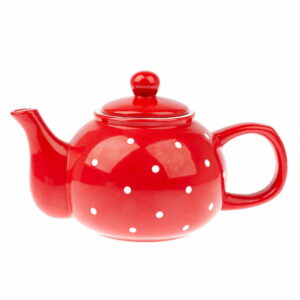 Červená keramická kanvica Dakls Dots