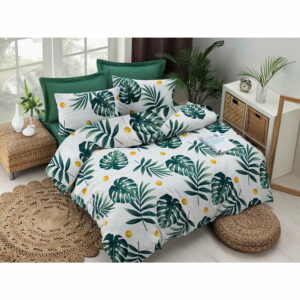 Posteľné obliečky z polybavlny EnLora Home Monstera V2 Green