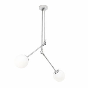 Biele kovové závesné svietidlo v chrómovej farbe Opviq lights Anatoli Opviq lights