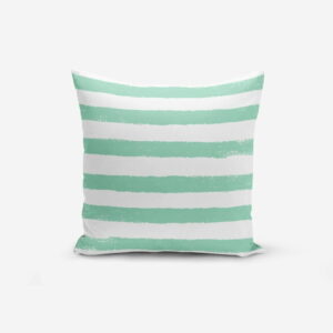 Obliečka na vankúš s prímesou bavlny Minimalist Cushion Covers Su Green Striped Modern