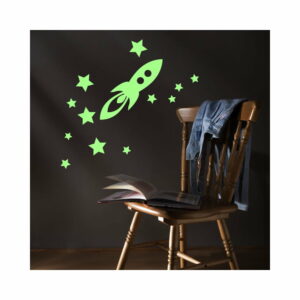 Svietiaca samolepka Ambiance Rocket And Stars Ambiance