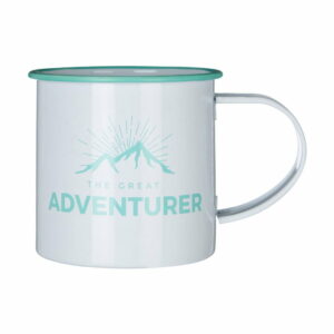 Biely smaltovaný hrnček Premier Housewares Adventurer