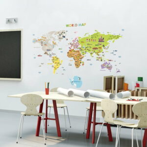 Nástenná samolepka Ambiance World Map Ambiance