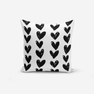 Obliečka na vankúš s prímesou bavlny Minimalist Cushion Covers Black Heart