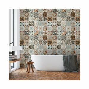 Sada 30 nástenných samolepiek Ambiance Wall Decal Cement Tiles Bali