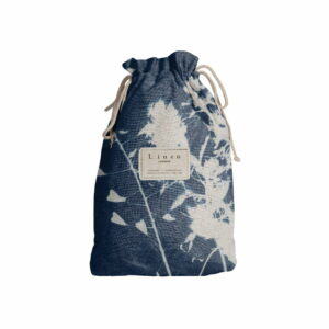 Cestovný vak s prímesou bavlny Linen Couture Blue Flowers