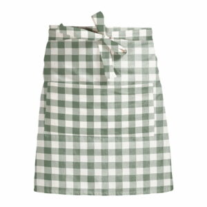 Látková zástera Linen Couture Delantal de Lino Green Vichy Linen Couture