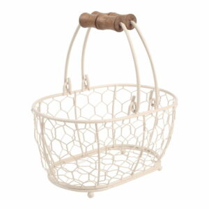 Biely kovový košík T&G Woodware Provance