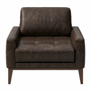 Tmavohnedé kožené kreslo MESONICA Musso Tufted MESONICA