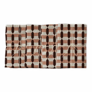 Sada 4 látkových obrúskov s prímesou ľanu Linen Couture Garland Geometric