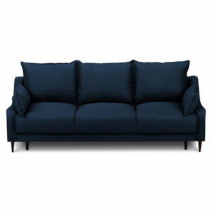 Modrá rozkladacia trojmiestna pohovka s úložným priestorom Mazzini Sofas Ancolie Mazzini Sofas