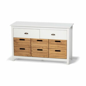 Biela komoda z borovicového dreva s 8 zásuvkami loomi.design Ibiza loomi.design