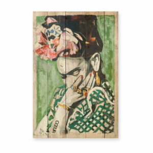 Nástenná ceduľa z borovicového dreva Madre Selva Frida Coeur
