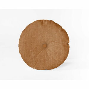 Oranžový vankúš Linen Couture Cojin Redondo Orange