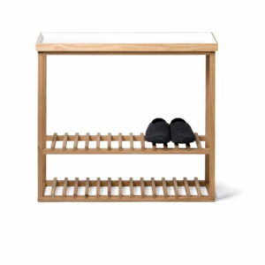 Polica na topánky/úložný stolík s bielou doskou Wireworks Hello Storage Wireworks
