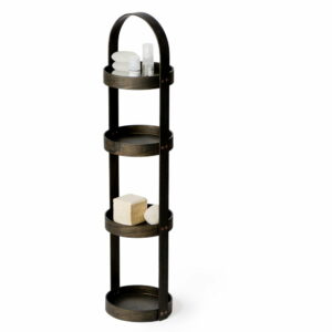 Stojan do kúpeľne z dubového dreva Wireworks Round Caddy Dark
