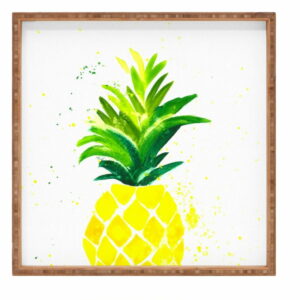 Drevený dekoratívny servírovací podnos Ananas