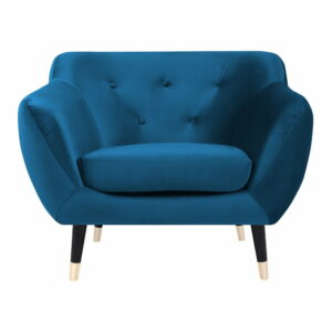 Modré kreslo s čiernymi nohami Mazzini Sofas Amelie Mazzini Sofas