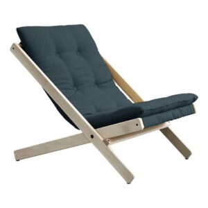 Modré skladacie kreslo z bukového dreva Karup Design Boogie Raw/Petrol Blue Karup Design