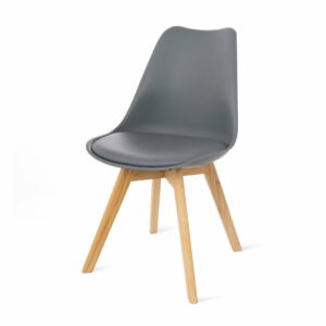 Sivá stolička s bukovými nohami loomi.design Retro loomi.design