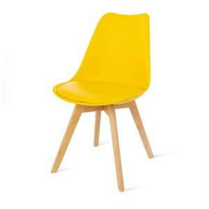 Žltá stolička s bukovými nohami loomi.design Retro loomi.design