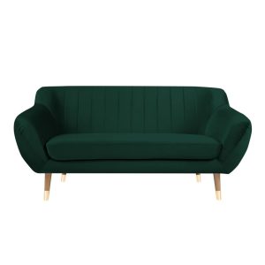 Tmavozelená zamatová pohovka Mazzini Sofas Benito