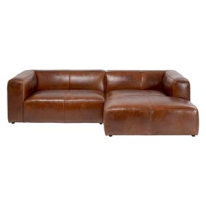Hnedá kožená rohová pohovka (pravý roh) Cubetto – Kare Design Kare Design