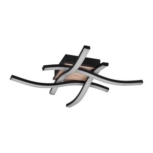 Čierno-hnedé LED stropné svietidlo 46x46 cm Route – Trio Trio