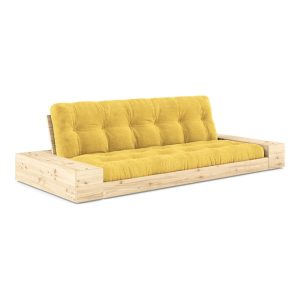 Žltá menčestrová rozkladacia pohovka 244 cm Base – Karup Design Karup Design