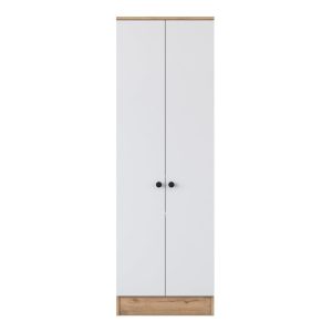 Biela/prírodná šatníková skriňa v dekore orecha 60x183 cm Theresa - Kalune Design Kalune Design