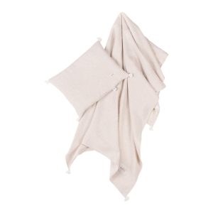 Krémová mušelínová detská deka a vankúš v súprave 100x130 cm Muslin Linen – Malomi Kids Malomi Kids
