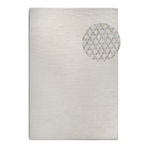 Krémovobiely ručne tkaný koberec s prímesou vlny 60x90 cm Pradesh Natural White – Elle Decoration Elle Decoration