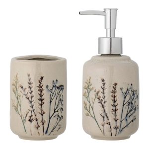 Krémová kameninová súprava doplnkov do kúpeľne Bea – Bloomingville Bloomingville